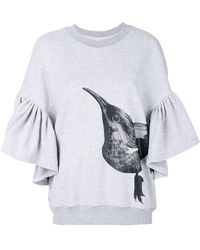 Ioana Ciolacu Ruffle Bird Detail Sweatshirt - Grey