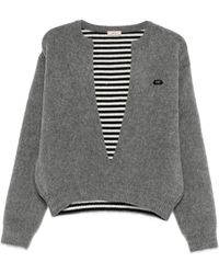 N°21 - Plunging V-Neck Sweater - Lyst