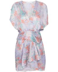 IRO - Floral Print Silk Short Dress - Lyst