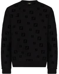 Fendi Ff-motif Chenille Sweatshirt - Black