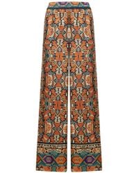 Pierre Louis Mascia - Cialda Baroque-Print Silk Palazzo Pants - Lyst