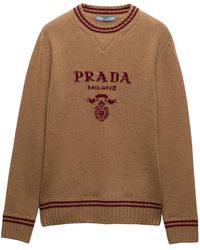 Prada - Intarsien-Pullover Mit Streifen - Lyst
