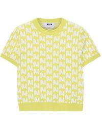 MSGM - Haut En Maille Intarsia - Lyst