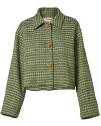 Carolina Herrera - Cropped Tweed Jacket - Lyst