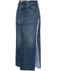 PROTOTYPES - Washed Denim Midi Skirt - Lyst