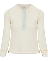 Chloé - Top Con Costuras En Contraste Y Solapa Con Botones De Manga Larga - Lyst