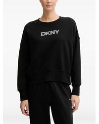 DKNY - Sweat À Logo Strassé Et Épaules Dénudées - Lyst