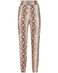 Philipp Plein - Snakeskin-Print Satin Cargo Trousers - Lyst