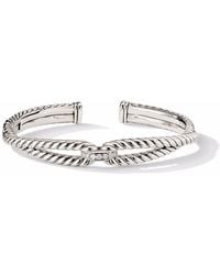 David Yurman - Sterling Silver Cable Loop Diamond Bracelet - Lyst