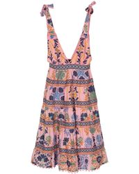 FARM Rio - Seashell Tapestry-print Cotton Dress - Lyst