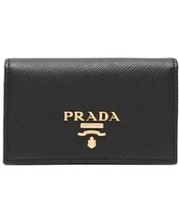 Prada - Saffiano Logo Cardholder - Lyst