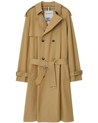Burberry - Gabardina Larga Con Botones - Lyst