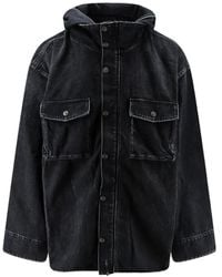 Balenciaga - Embroidered Logo Denim Jacket - Lyst