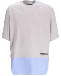 Moschino - Two-Tone Logo-Print T-Shirt - Lyst