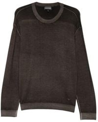 Emporio Armani - Ribbed-Trim Wool Sweater - Lyst