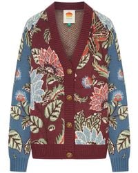 FARM Rio - Cardigan Boutonné Delhi À Fleurs En Intarsia - Lyst