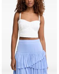 Guess - Broderie-Anglaise Smocked Top - Lyst
