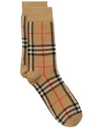 Burberry - Check Cotton Cashmere-Blend Socks - Lyst