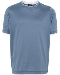 Barba Napoli - T-Shirt mit Kontrastdetails - Lyst