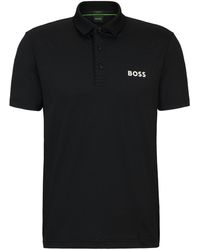 BOSS - Jacquard-Poloshirt mit Logo-Print - Lyst