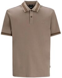 BOSS - Logo-Detail Cotton Polo Shirt - Lyst