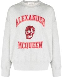 McQueen - Logo-Embroidered Cotton Hoodie - Lyst