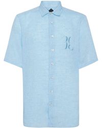 Billionaire - Logo-embroidered Linen Shirt - Lyst