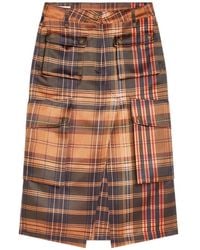 Dries Van Noten - Checked Cargo Skirt - Lyst