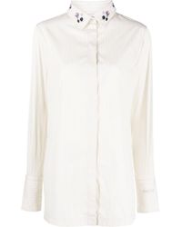 Patou - Embroidered Collar Striped Shirt - Lyst