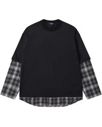 Comme des Garçons - Layered-Design Check-Pattern Long-Sleeve T-Shirt - Lyst