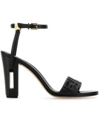 Fendi - 95Mm Delfina Leather Sandals - Lyst