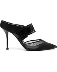 Alexander McQueen - Punk Buckle High Heel Mules - Lyst