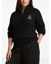 Ralph Lauren - Pull En Maille Torsadée À Col Zippé - Lyst