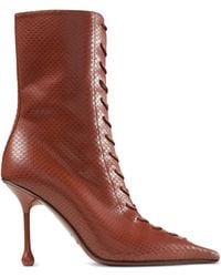 Jimmy Choo - 95Mm Scarlett Lace-Up Boots - Lyst