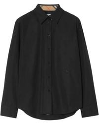 Burberry - Chemise À Boutonnière En Popeline Sur Le Devant - Lyst