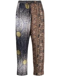 Pierre Louis Mascia - Graphic-Print Silk Trousers - Lyst