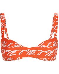 KARL LAGERFELD - Haut De Bikini À Logo Imprimé - Lyst