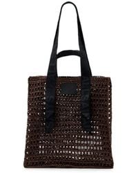AllSaints - Crochet-Knit Logo-Strap Tote Bag - Lyst