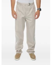 Emporio Armani - Belted Straight-Leg Trousers - Lyst