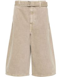 Lemaire - Belted Denim Shorts - Lyst