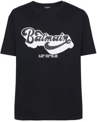 Balmain - T -Shirt mit ' 70er' Retro -Druck - Lyst