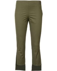 Stella mccartney Women's Plaid Asymmetric Pants in Green | Lyst