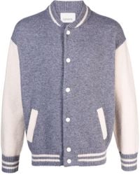 Laneus - Colour-Block Knitted Bomber Jacket - Lyst