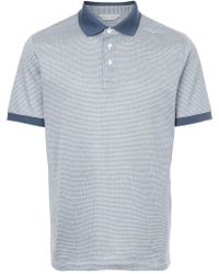 Gieves & Hawkes Houndstooth Polo Shirt - Blue