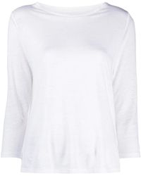 Majestic Filatures - Wide-Neck Three-Quarter Sleeves T-Shirt - Lyst
