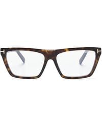 Tom Ford - Ft5912B Tortoiseshell Rectangle-Frame Glasses - Lyst