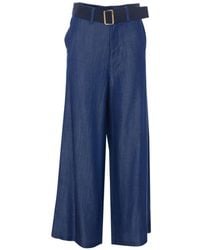 Liu Jo - Belted Wide-Leg Trousers - Lyst