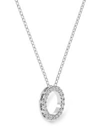Diamond Essentials - Circle-Pendant Diamond Necklace - Lyst