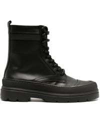 Calvin Klein - Logo-debossed Leather Ankle Boots - Lyst