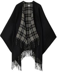 Burberry - Cape En Laine À Carreaux - Lyst
